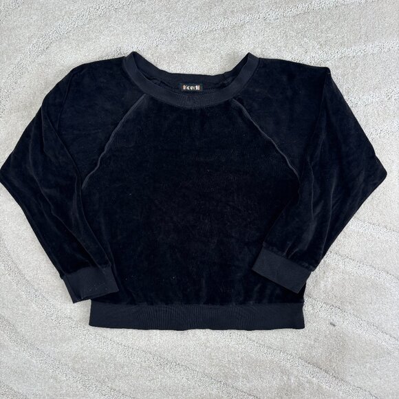 Suzie Kondi Black Velour Sweatshirt - Picture 1 of 3